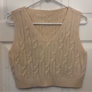 Cropped V-Neck Sweater Vest